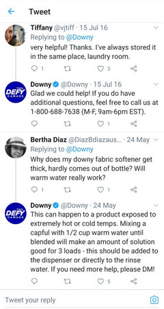 Lumpy or thick fabric softener - Downy