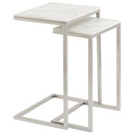 Elk Home - Elk Home S0895-7409/S2 Affiliate, 27" Side Table (Set of 2) - The Affiliate Side Tables combine contemporary styAffiliate 27 Inch Si Polished Nickle/Whit *UL Approved: YES Energy Star Qualified: n/a ADA Certified: n/a  *Number of Lights:   *Bulb Included:No *Bulb Type:No *Finish Type:Polished Nickle/White