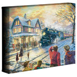 Thomas Kinkade - All Aboard for Christmas Gallery Wrapped Canvas, 8"x10" - Featuring Thomas Kinkade's best-loved images, our Gallery Wraps are perfect for any space. Each wrap is crafted with our premium canvas reproduction techniques and hand wrapped around a deep, hardwood stretcher bar. Hung as an ensemble or by itself, this frame-less presentation gives you a versatile way to display art in your home.