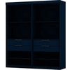Mulberry Open 2 Sectional Modern Wardrobe Closet, Set of 2, Blue