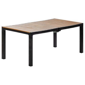 Inval Madeira 8-Seat Patio Dining Table in Black/Teak Brown
