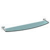 Tempered Glass Shelf OVAL with SS Brackets for Shower etc, Brushed Nickel, 24 In