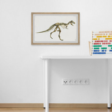 "Big Dino Skeleton" Framed Painting Print