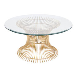 Worlds Away Powell Gold Coffee Table - Coffee Tables