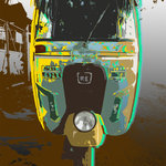 PopArtWorks - Auto Rickshaw Pop Art, 36x48, Rolled - Auto rickshaw pop art print.