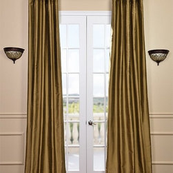 Taupe Gold Thai Silk Curtains - Curtains