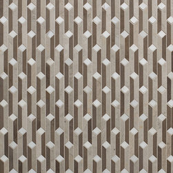 Tangent Prism Mosaic Tile in Ash - Mosaic Tile