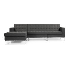 Double Chaise Sectional Sofas Houzz Karl Floine Left Or Right Facing Bi Sectional Cashmere Chaise Sofa Charcoal