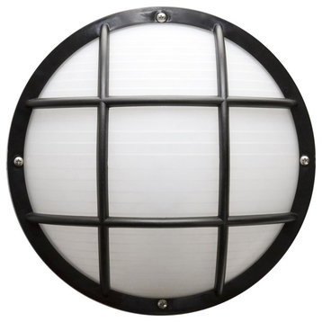 Sunlite Decorative Outdoor Eurostyle Grid Fixture, Black Finish, Frosted Lens