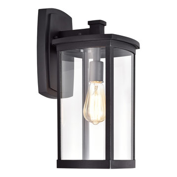 CHLOE Lighting QUILL Transitional 1-Light Textured Black Outdoor Wall Sconce