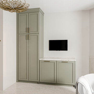 Elegant Sage & Gold Primary Bathroom