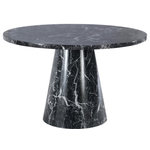 Meridian Furniture - Omni Dining Table, Black - Imbibe your dining room with a fresh new look with this super contemporary Omni dining table. This 48-inch table is made from wood with a lovely black faux marble finish with white veining that looks so real, no one will guess it's less than authentic. Add your favorite chairs to this pretty table for a modern, up-to-the-minute look in your dining room space.
