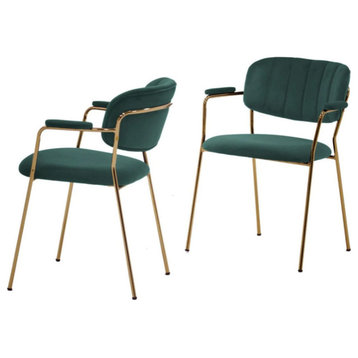 Jenny Modern Green Dining Chair, Set of 2