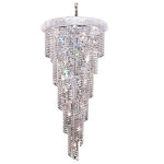 Elegant Lighting - Spiral 18-Light Chandelier, Chrome With Clear Royal Cut Crystal - Mesmerizing crystals cascade in a waterfall of glamorous light in the Spiral collection. The magnificent chrome or Gold frame is adorned by shimmering elegant-cut royal-cut Swarovski Spectra or Swarovski Elements crystal strands. Bring glistening light to your foyer living room dining room or bedroom with a Spiral hanging fixture.&nbsp