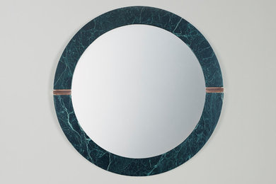 Astoria Mirror in Verde Guatemala Marble and Copper