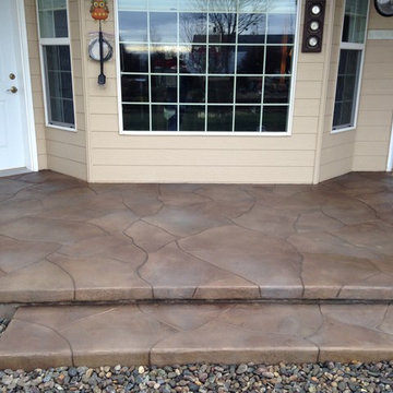 Porch entry overlay - AFTER with carved stone finish