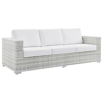 Convene Outdoor Patio Sofa, Light Gray White