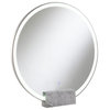 Pemberly Row Contemporary Glass Vanity Table Mirror Chrome and Mirror