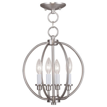 Milania Convertible Chain-Hang and Ceiling Mount, Brushed Nickel