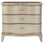 A.R.T. Furniture - A.R.T. Home Furnishings Starlite Bachelor Chest - The handsome Starlite Bachelor Chest has three roomy drawers set into a gently curved serpentine front. The top of the chest is highly figurative polished stone; the body is finished with silver Bezel paint that has been glazed and gently aged for a soft sheen.