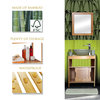 Wall-Mounted Sink Floor Cabinet Mahe Bamboo - Wood, Mahe