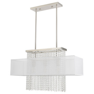 Contemporary Brushed Nickel Linear Chandelier