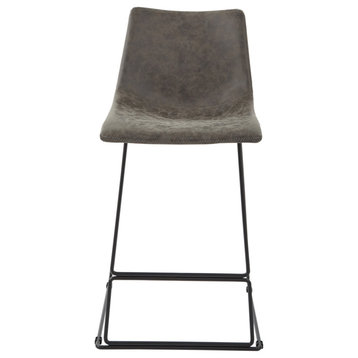 Nash 26" Counter Stool in Charcoal Faux Leather 2 Pack