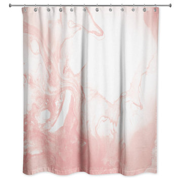 Blush Abstract Marble 71x74 Shower Curtain