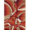Luxe Weavers Abstract Modern Area Rug, Orange, 2'2"x7'6"