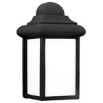Sea Gull Lighting - Sea Gull Lighting 8988EN3-12 Mullberry Hill - One Light Outdoor Wall Lantern - With no pretentious airs about it, the Mulberry HiMullberry Hill One L Black Smooth White G *UL: Suitable for wet locations Energy Star Qualified: n/a ADA Certified: n/a  *Number of Lights: Lamp: 1-*Wattage:9.5w A19 Medium Base bulb(s) *Bulb Included:Yes *Bulb Type:A19 Medium Base *Finish Type:Black