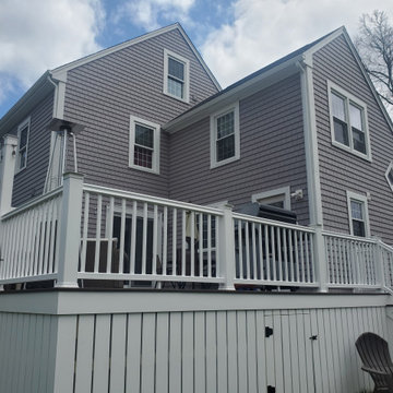Cedar Impressions Vinyl Siding, Harvey Windows, AZEK Deck in Dartmouth, MA
