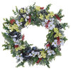 Bluebirds & Berries White Dogwood & Boxwood Green Spring Everyday Wreath, 30"