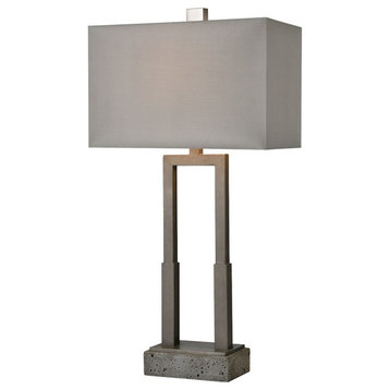 Elk Home Courier 1 Light Table Lamp, Pewter, Rough Concrete