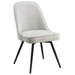 OSP Home Furnishings - Martel Swivel Chair, Cream Herringbone With Black Legs - Enjoy a modern contemporary design that is both attractive and comfortable. Ideal for any casual eating area, kitchen, or dining table. The padded, well-positioned back and seat detailed with tailored piping, make this contemporary swivel chair a must-have solution as active seating. Full swivel motion just right for conversation and sits pretty at a desk in your home office. Dependable 100% Polyester fabric paired with durable metal legs make this design long-lasting and beautiful. Easy 1-2-3 assembly.