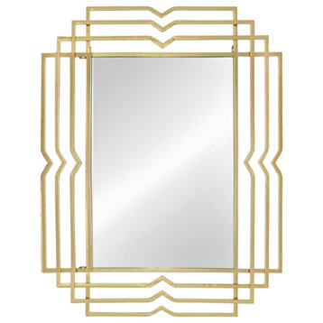 Metal 39" Rectangular Mirror,gold