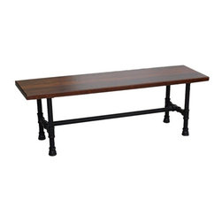 Distillery Pipe Frame Bench - Indoor Benches