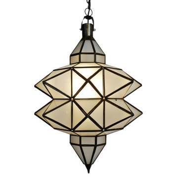 Double Prism Frosted Pendant Lantern