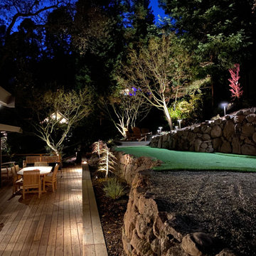 Challenging Hillside Putting green and Fire pit area
