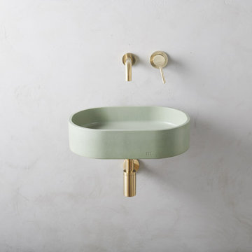 Parro Affix concrete wall-hung sink in Thyme