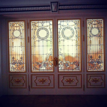 FRANCE Stained glass, Sandblasted Engraved Glass, Vitraux, Art Glass,
