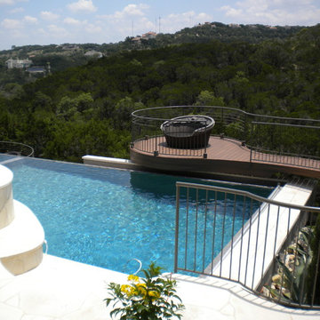 Architecturally Designed Pool and Spa with Negative Edge and Automatic Covers