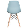 Nature Series DSW Molded Dining Chair, Beech Wood Eiffel Legs, Ice Blue