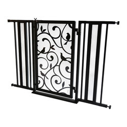 Fusion Gates - Fusion Gate with Songbirds Design, Black, 36"-52" - Baby Gates And Child Safety
