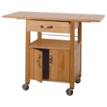 Winsome Wood Kitchen Cart, Double Drop Leaf, Cabinet With Shelf