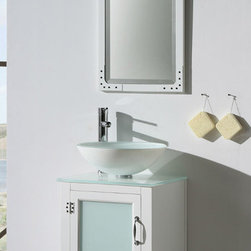 Abel 18.5 inch White Finish Vessel Sink Bathroom Vanity - Bathroom Vanities And Sink Consoles