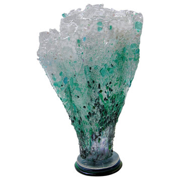 Fused Glass Wave Splash Vase