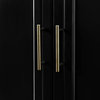 Modern Sideboard, 2 Glass Doors & 2 Wooden Doors With Golden Handles, Black