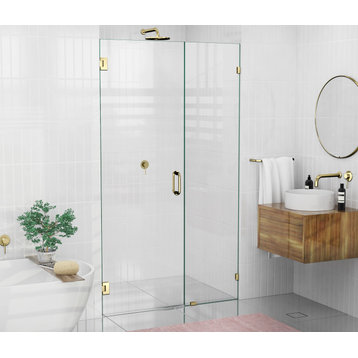 78"x46" Frameless Shower Door Wall Hinge, Polished Brass