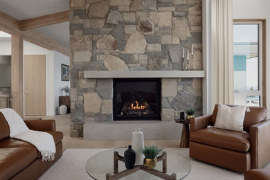 Example of a trendy living room design in Vancouver