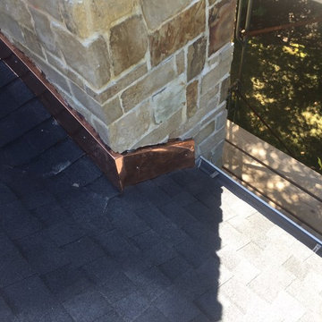 After Repair Landmark Moire Black Copper Chimney Flashings